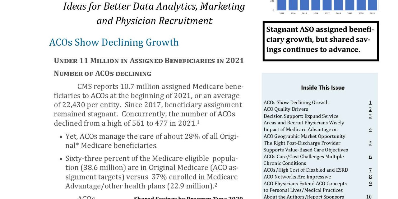 Special Issue: State of the Industry Accountable Care Organizations (ACOs)