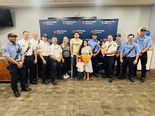 Motorcycle Crash Survivor Reunites with EMS and  HCA Florida Lawnwood Hospital Caregivers Who Helped Save His Life